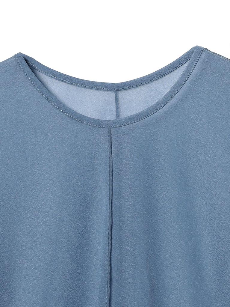 Ray Beams Women's Long Sleeve Tee with Sheer Center Seam, Blue, Free Size