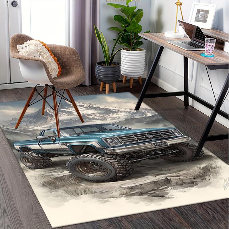 Off Road Vehicle Theme Comfortable Chair Mat Office Carpet, Oversized Rug for Home Decor, Sofa Mat, Desk Protector, Gift Idea for Any Room