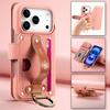 Luxury Zipper Cards Solt Wristband Wallet Leather Ring Holder Case For iPhone 17 Pro Max 16 Plus 15 14 13 12 Kickstand Bag Cover