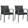 VidaXL Chaises de jardin et coussins lot de 2 noir 56,5x57x83 cm rotin 364096