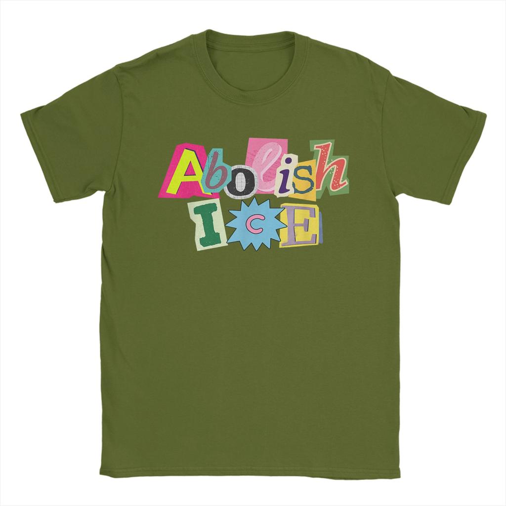 Abolish Ice Colorful T Shirt Summer Fashion T Shirts Couple 100 Cotton Oneck Oversize Tees Short Sleeves Awesome Tops