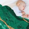 Emerald Green Malachite Faux Marble With Gold Glitter Throw Blanket Luxury Thicken Nap Luxury Designer Blankets