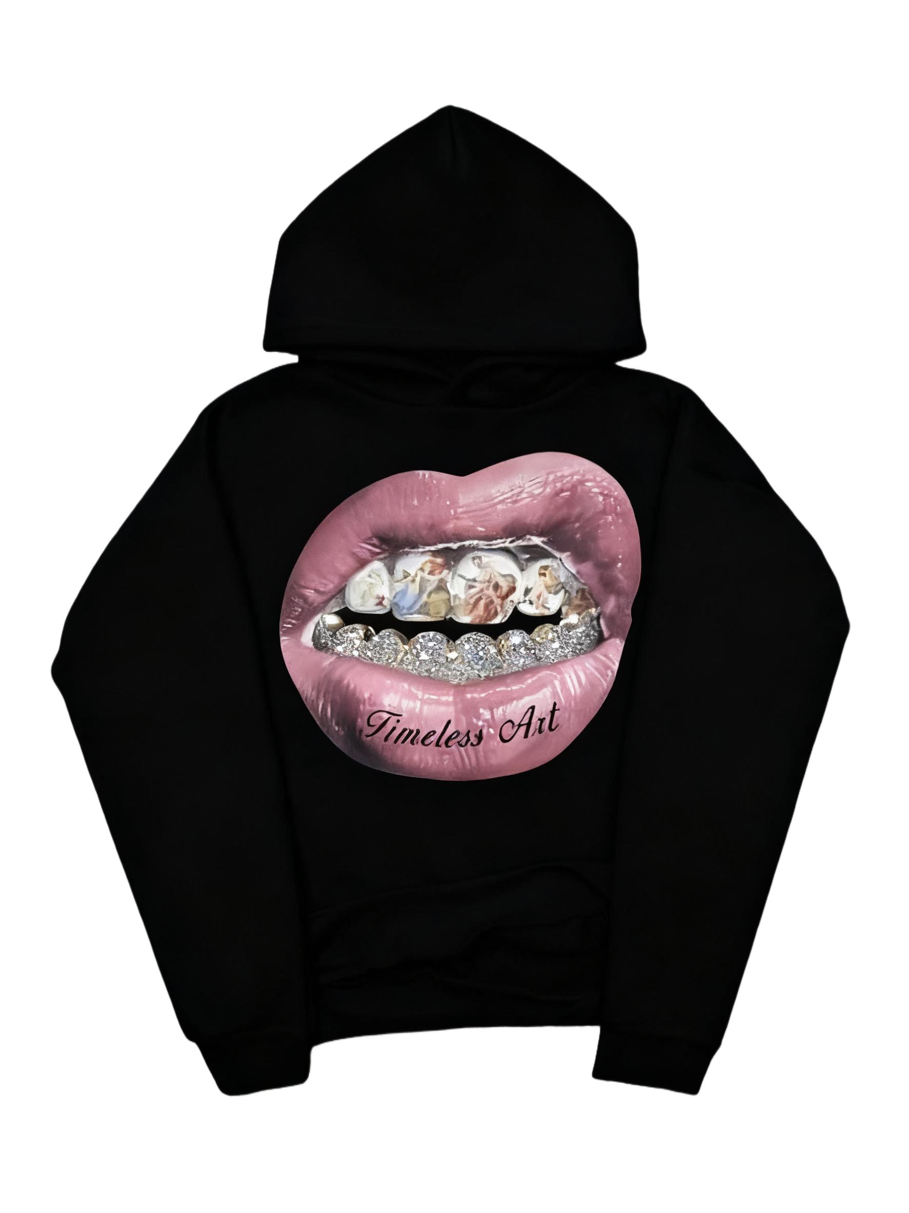 

Розовый Принт Губ Модный Повседневный Универсальный Мужской Хлопковый Новый Худи Уличный Ретро Удобный Свободный Худи Унисекс Осень и Зима S