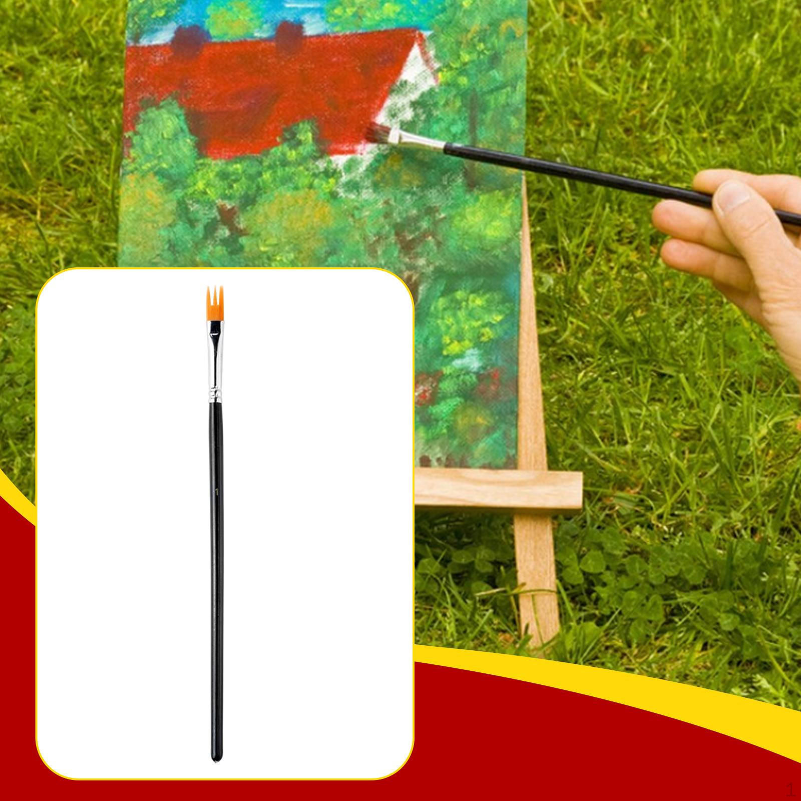 

4 Pieces Watercolor Paint Brush Artist Synthetic Fiber Ergonomic Wood Handle Acrylic Painting 19cm