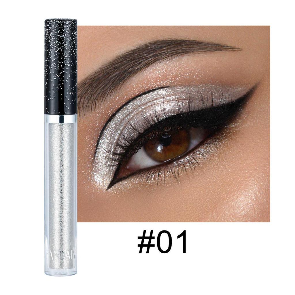 12 Farben Single Diamond Liquid Eye Shadow Psychedelic Pearl Shiny Eye Shadow Liegendes Seidenraupentränen-Make-up