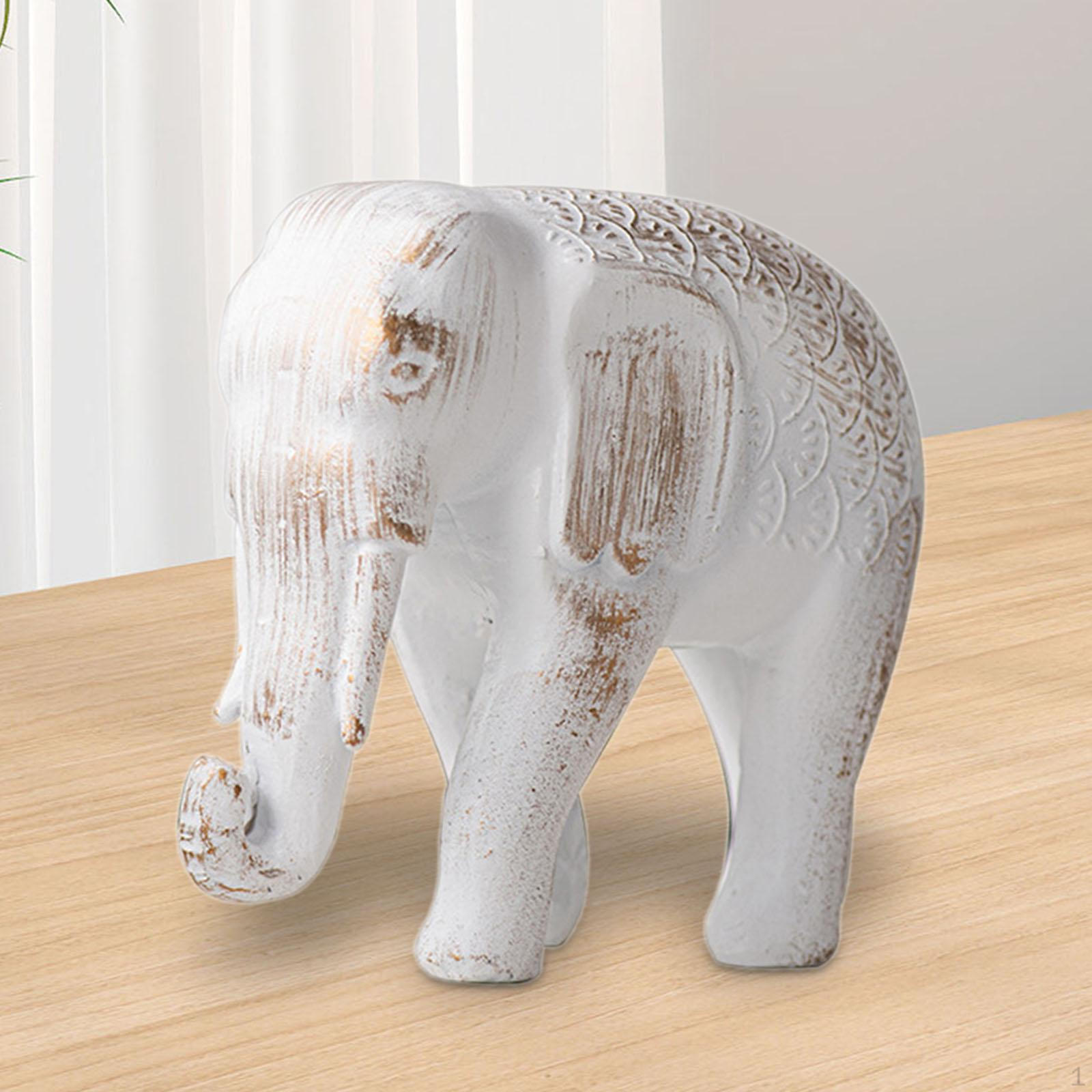 

Скульптура животного, коллекционная фен-шуй, украшение для дома, статуя слона из смолы, настольная фигурка для