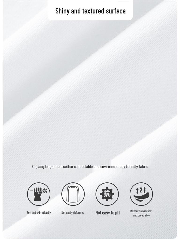 Men's Long Sleeve Cotton T-Shirt, Semi-High Neck, Solid Color Base Layer for Autumn/Winter