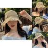Stylish Blue Floral Straw Fisherman Hat For Women With Wide Brim Breathable Design Ideal For Sun Protection