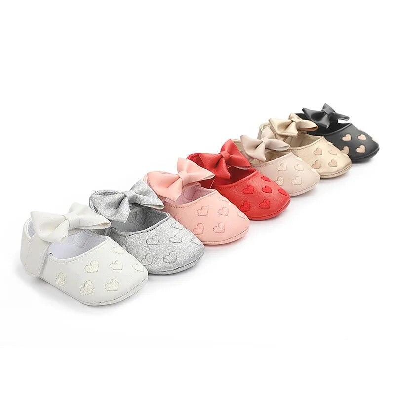 Newborn Baby Girls Shoes PU Leather Buckle First Walkers Big Bow Summer Princess Shoes Party Wedding Baby Girl Shoes