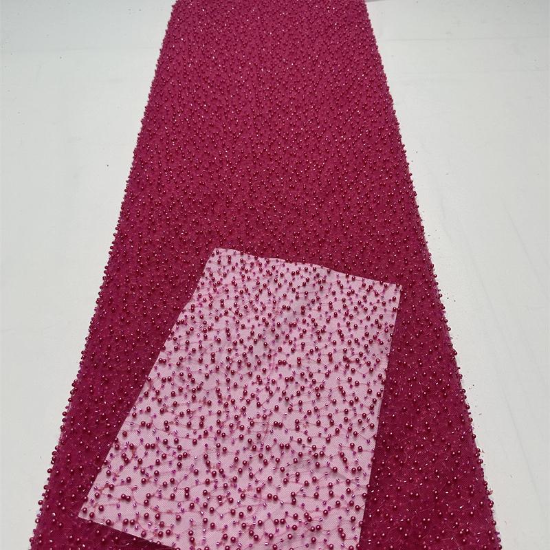 1yard Sequin Embroidery Fabric for Wedding Dress DIY Sewing Elegant Embroidered Beaded Lace Fabric Glitter Evening Dress Cloth