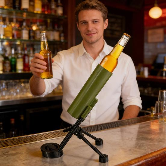 Bottle Opener Automatic Push Down Beer Bottle Opener Funny Tactical Cap Launcher