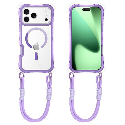 For IP17PROMAX Three-in-one Transparent Magnetic Mobile Phone Case Small Four-corner Lanyard for Apple 17 Mobile Phone Case