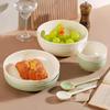 2024 Creative Ceramic Tableware: Thickened Rice Bowl & Deep Soup Plate, Cream Style, Microwave Safe
