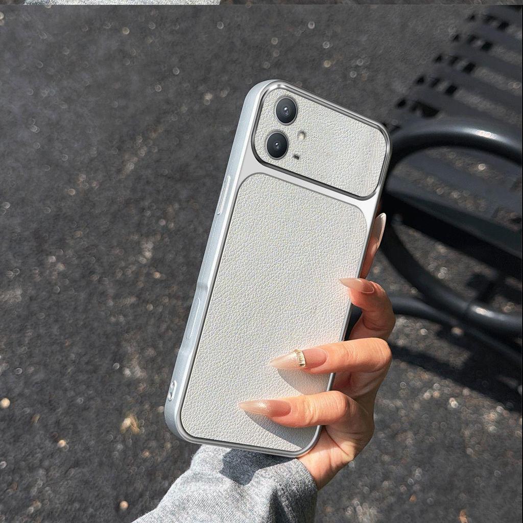 Electroplated Bumper Leather Case for Vivo Y75 5G Y55 Y30 Full Big Window Camera Protector Cover