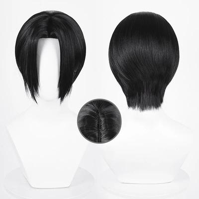 Oosaki Nana Cosplay Wig Anime NANA Black Center Part Short Cosplay Wig Heat Resistant Synthetic Hair Wigs + Wig Cap