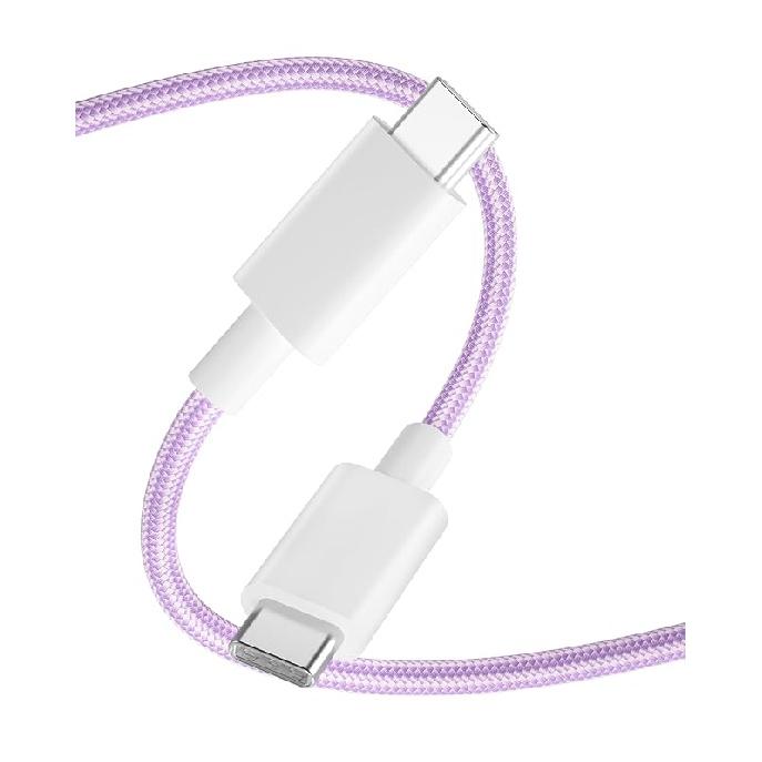 TSKYBEAR USB C to USB C Cable - 100W Type C to C Fast Charging Cable Replacement for iPhone 15 Pro Max/Plus Samsung iPad Pro/Air/mini MacBook Pro/Air фиолетовый