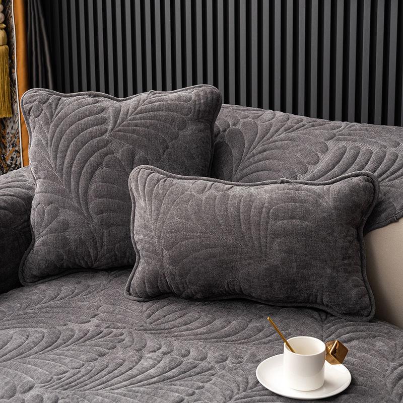 Sofa Cushion Four Seasons Universal Chenille Quilted Sofa Seat Cushion Cover Jacquard Non-Slip Living Room Sofa Backrest Armrest