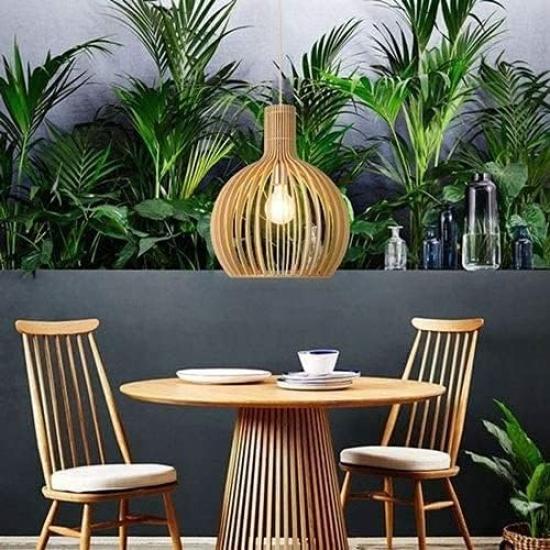 KY LEE Pendelleuchte, Stilvolle Deckenleuchte, Holz, Japanischer Stil, Modern, Natürlich, Schlafzimmer, Wohnzimmer, Flur, Esszimmer, Küche,