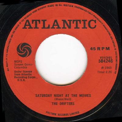 7inch Record DRIFTERS - Saturday Night At The Movies / Unde 584246 Atlantic 1969 UK Soul/Funk Used