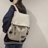 Unisex Canvas Backpack for Students - 15.6 Inch Laptop Bookbag with Drawstring Flap