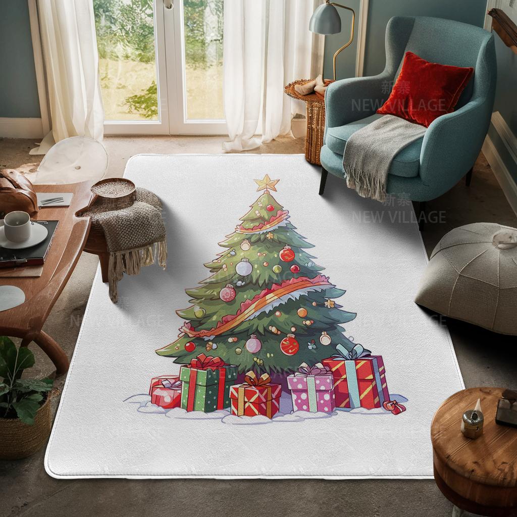 House Entrance Carpet Home Door Mat Living Room Bath Foot Bathroom Non-slip Water Absorption Rugs Bath Merry Christmas Winter