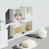 1pc/6pcs Wall-mounted Flip Storage Box, Punch Free Storage Box, Cosmetic Cotton Swab Multifunctional Storage Box 2 Color Options