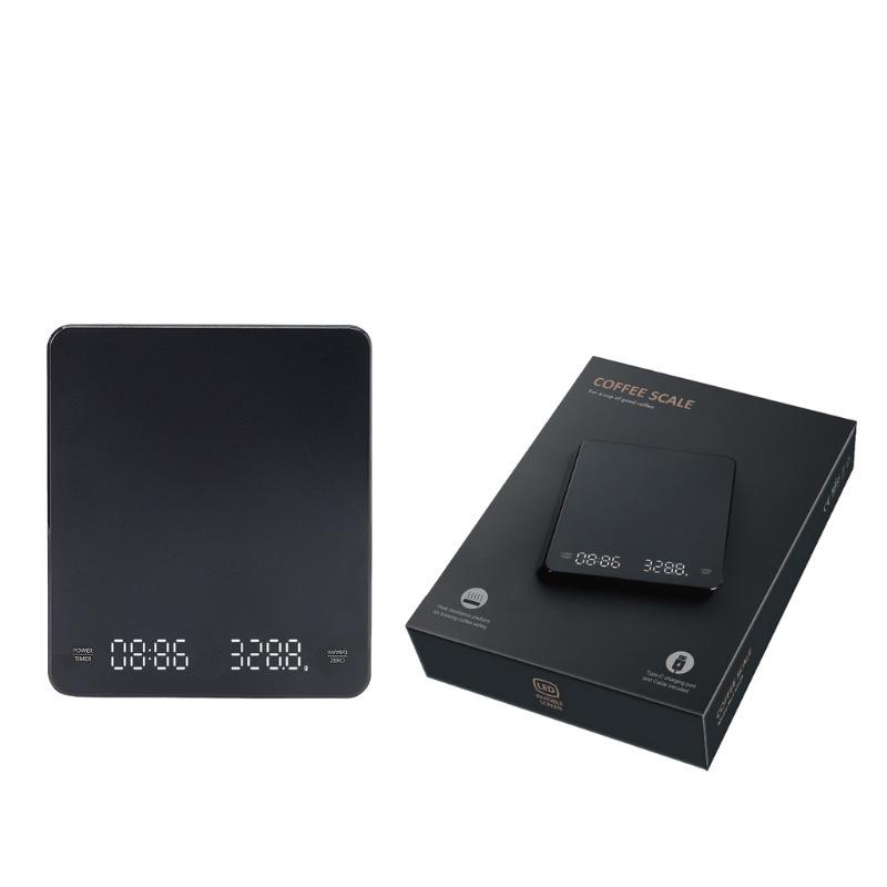 Usb Digital Coffee Scale Rechargeable Led Screen 0.1G High Accuracy Kitchen Espresso Brewing Measuring Timer Scale Home Cafe Use