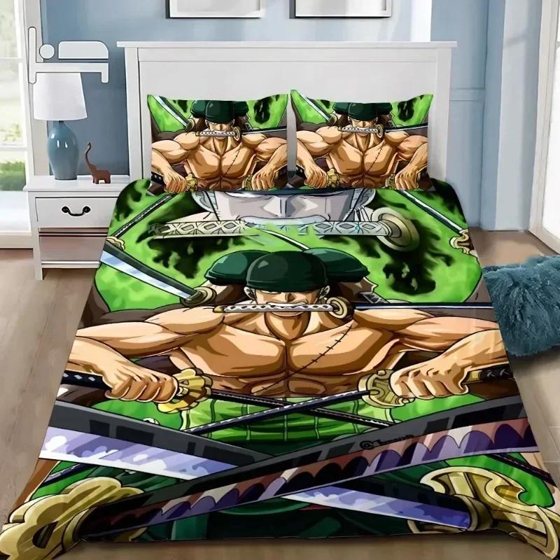 Hot One Piece Duvet Cover Pillowcase Bedding Set Anime for Adult Boy Girl Bedroom Decoration Single Double Large Size Bedding