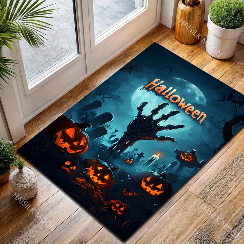 Halloween Themed Scary Cemetery Carpet for Living Room Bedroom Bedside Floor Mat Cloakroom Sofa Area Rugs Luxury Gifts