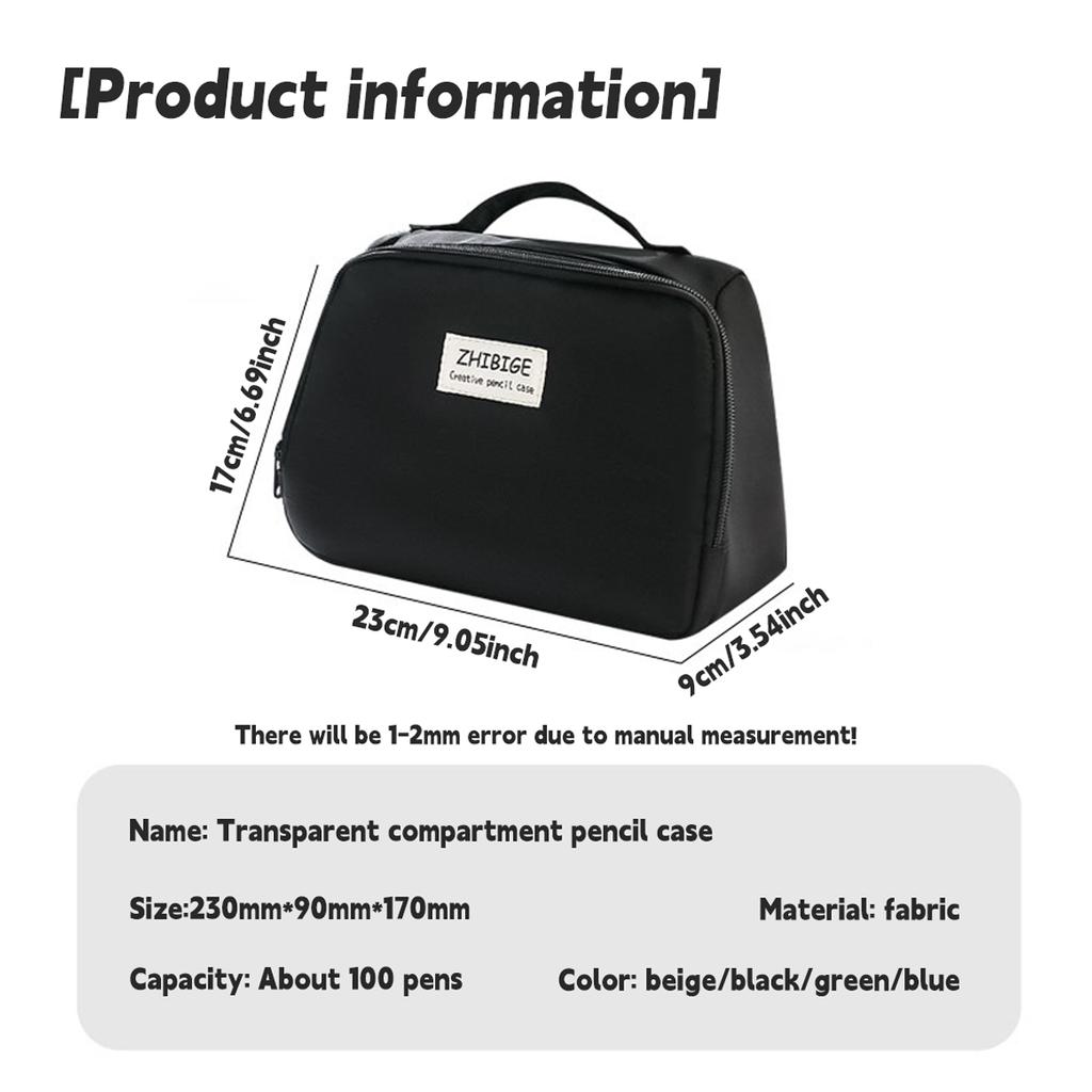 Large Capacity Portable Pencil Case Korean Stationery Box Student Pencil Bag Atorage Bag Cosmetic Bag School Office Supplies