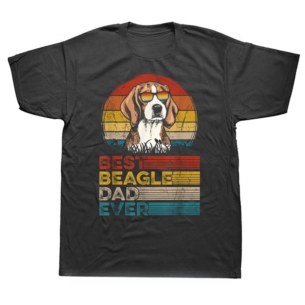 Funny Dog Vintage Best Beagle Dad Ever Fathers Day Puppy Dog Dad T Shirt Graphic Cotton Streetwear Short Sleeve Birthday Tshirt S