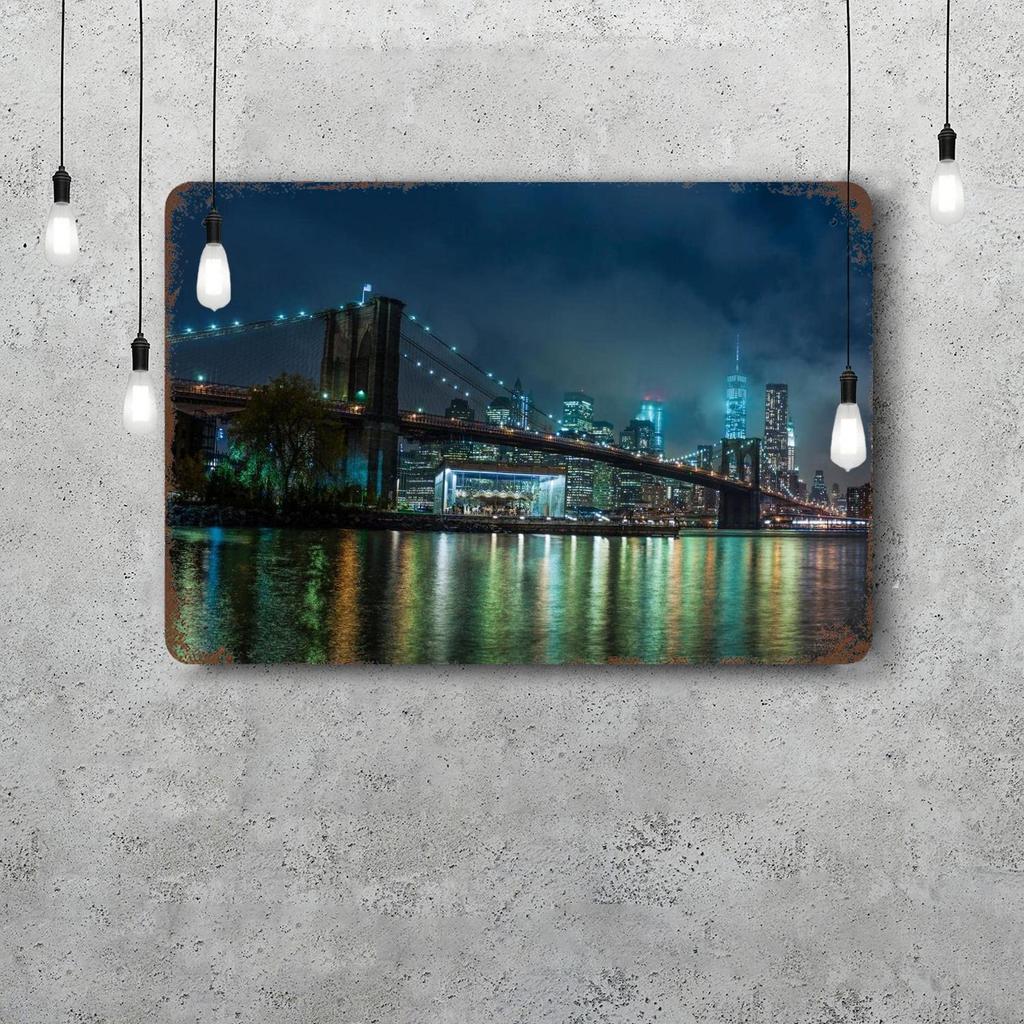 nyc skyline Vintage Metal Tin Signs Posters Decor Retro Metal Plaque Wall Art Decor for Garage Bar