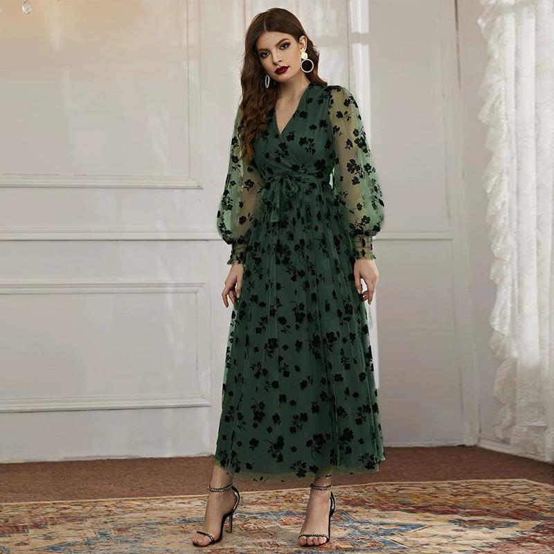 

TY-471 Элегантное платье из сетки с высокой талией для женщин, европейская и американская мода, осень 2023 - Доступно в 10 цветах Medium