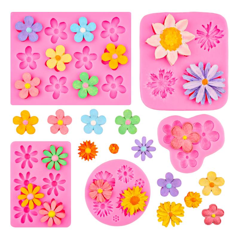 Mini Rose Camellia  Flower Silicone Sugarcraft Mold Cookie Cupcake Chocolate Baking Mold Fondant Cake Decorating Tools