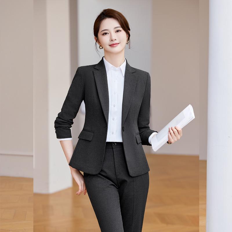 Women's Navy Blue Workwear Shirt and Suit Set for Post Office Bank Employees