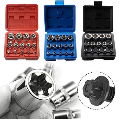 14PCS Female E Star Torx Socket Set External Hex Socket Insert Nut/pneumatic Electric Impact Wrenches/large Fly Ratchet Wrenches