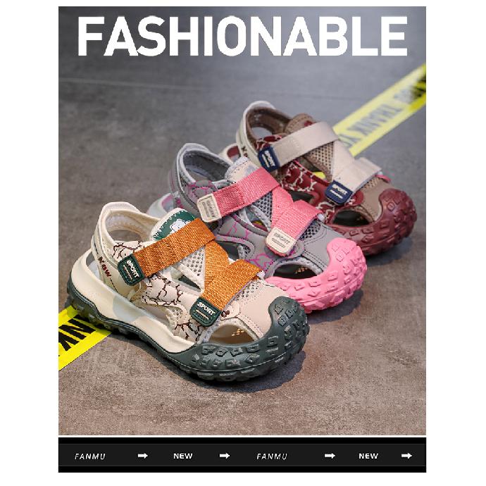 Children's Hollowed-Out Sports Sandals2026New Summer Anti-Collision Boys' Stylish Color-Block Casual Shoes Girls' Children's Shoes
