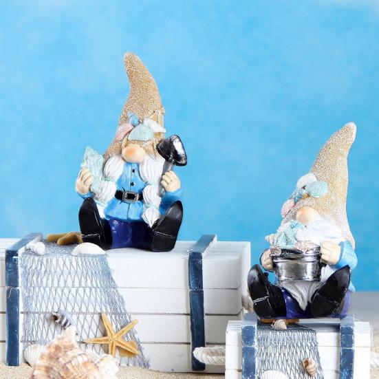 Coastal Gnome Figurine, Beach Shell Conch Gnome Ornament, Resin Ocean Gnome Statue for Summer Beach House Home Decoration