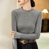 Women's German Velvet Double-Sided Red Half-High Collar Long-Sleeve Top - New for Autumn/Winter 2024