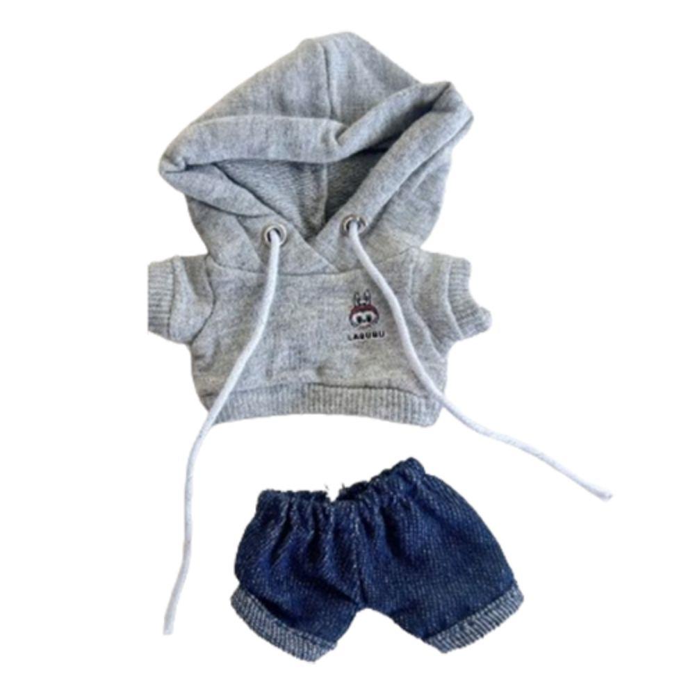 

Doll s Clothes 17cm Cotton Doll s Clothes Hoodie Set Plush Dolls hat Cotton Doll Accessories Style A