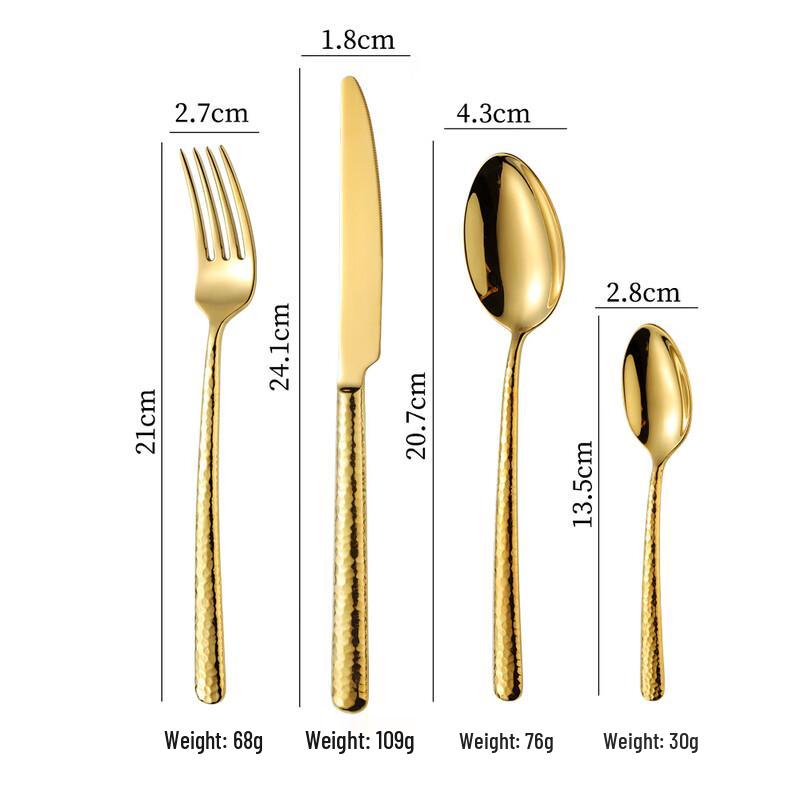 Abay Hammered Gold Cutlery Set