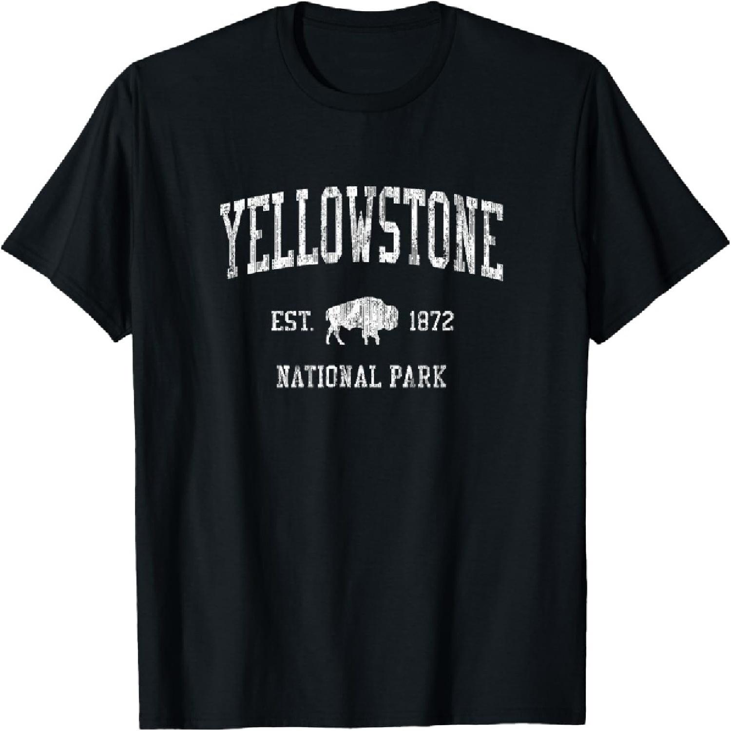 Yellowstone T-Shirt Vintage National Park Sports Design Tee T-Shirt XXXXXL разноцветный