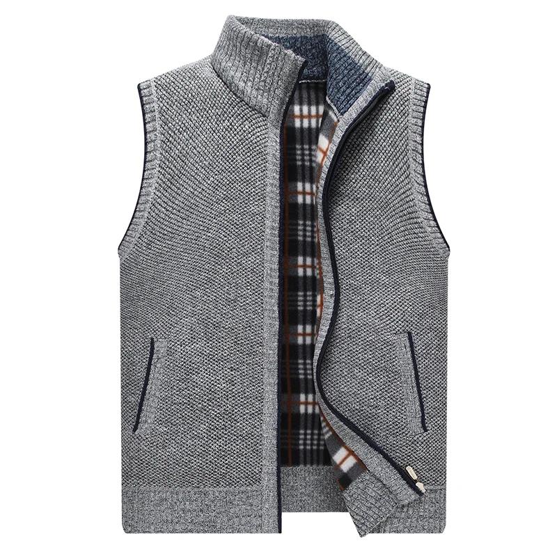 Autumn and Winter Men's Coat Warm Outer Wear Vest Casual Sleeveless Jacket Thermal Stand Collar Waistcoat