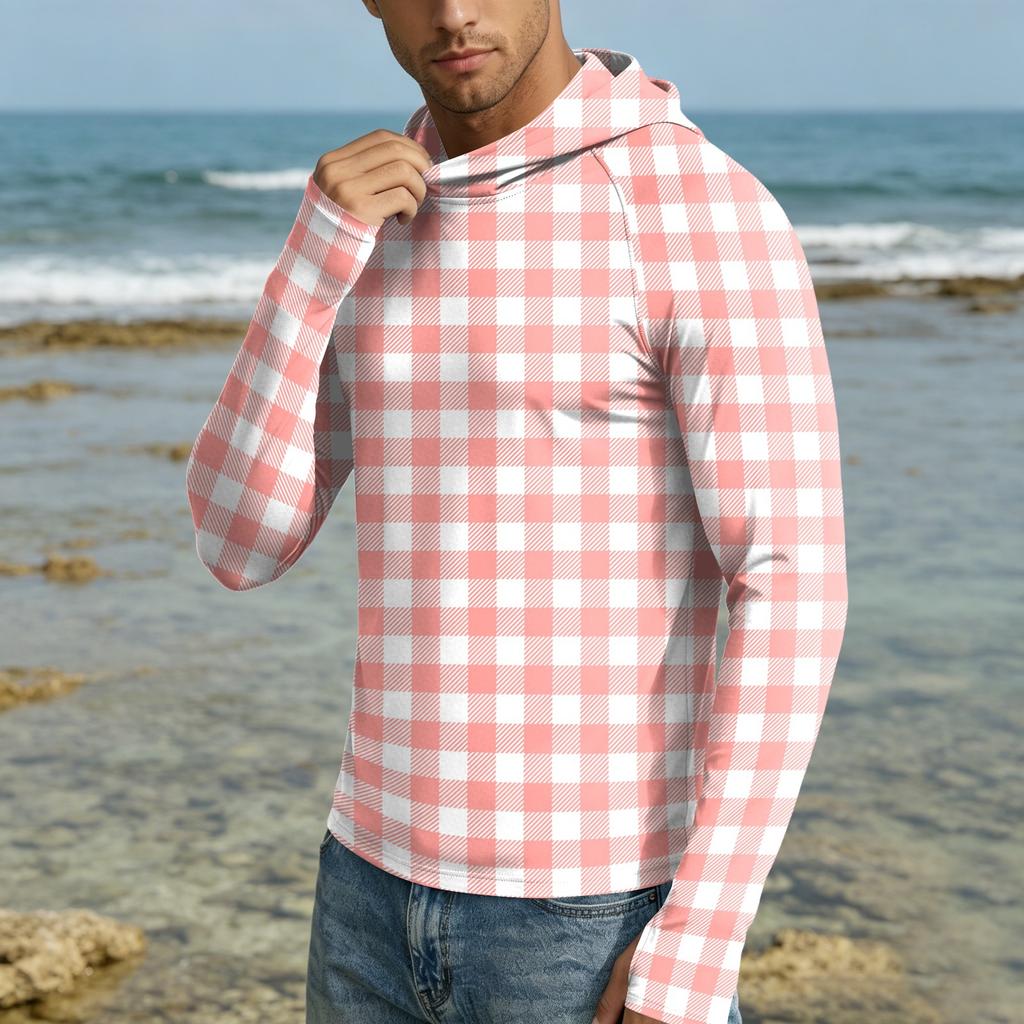 Herren UPF50+ Sonnenschutz-Kapuzenpullover Leichte Schnelltrocknende Langarm-Kapuzenjacke für Outdoor-Aktivitäten mit Atmungsaktivem Stoff und Bequemer Passform