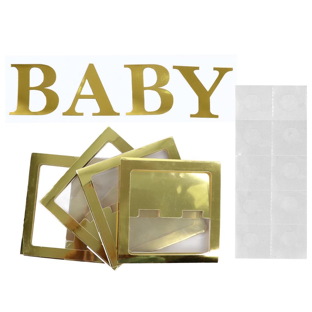 Baby Shower Balloon Box Safe Harmless Golden Transparent Pre Folded Paper Plastic Clear Baby Boxes