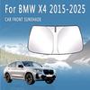 Car Front Windshield Sunshade Heat Insulation Sun Visor Summer Cooling Auto Accessories For BMW X4 2015~2025 2018 2020 FoldableWindshield Sunshades 1