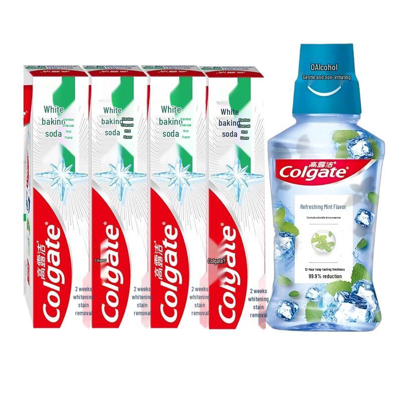 Colgate Mint Mouthwash & Charcoal Toothpaste Set