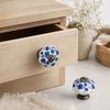 Pumpkin Shape Cabinet Door Knobs Floral Pattern Ceramic Cabinet Knobs  Cupboard Door