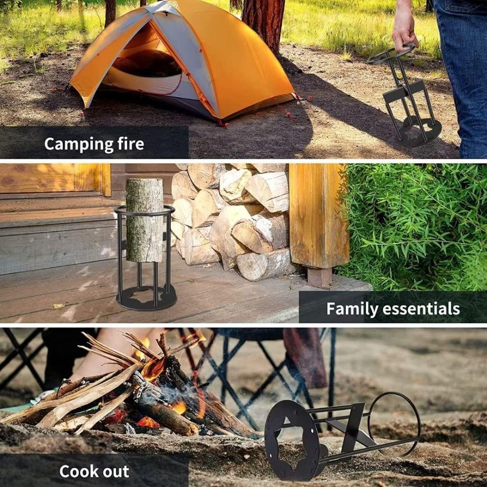 Manual Firewood Kindling Splitter Cast Iron Log Splitter Wedge Wood Splitting Wedge Firewood Cutter Hand Sturdy Wood Chopper
