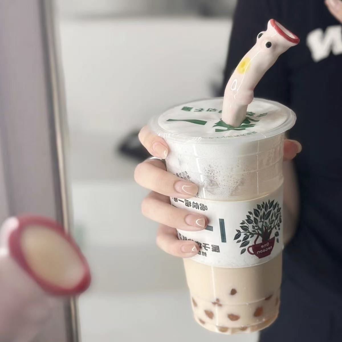 

Frog Ceramic Straw Handmade Creativity рожевий